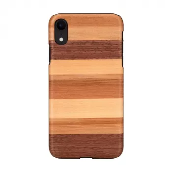 Kaitsev nutitelefonikott man and wood iPhone XR jaoks — musta liivaga viimistlus