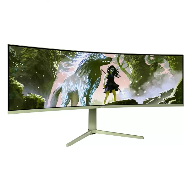 Kõver arvutimonitor Arozzi Nova 49 tolli (124,5 cm) Dual QHD 5120×1440 LED VA, 4 ms, Roheline