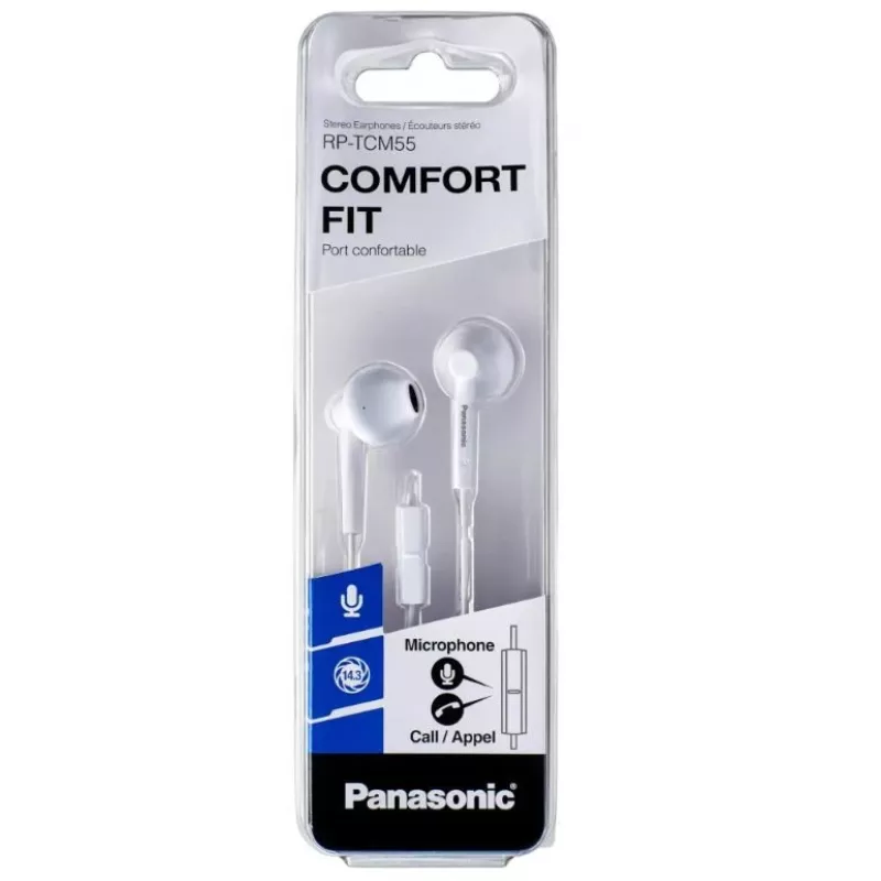 Juhtmega kõrvaasendseadmega peakomplekt Panasonic RP-TCM55E — 10–24000 Hz, 1,2 m kaabel, 14 g, must