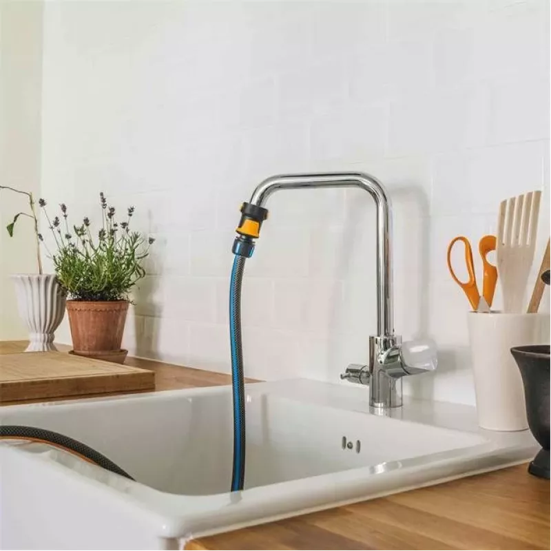 Fiskars 1027062 veevooliku liitmik Voolikukonnektor Metall Must, oranž, hõbedane 1 tk