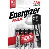 Energizer Max aluselised patareid AAA LR03, 4 tk, keskkonnasõbralikus pakendis