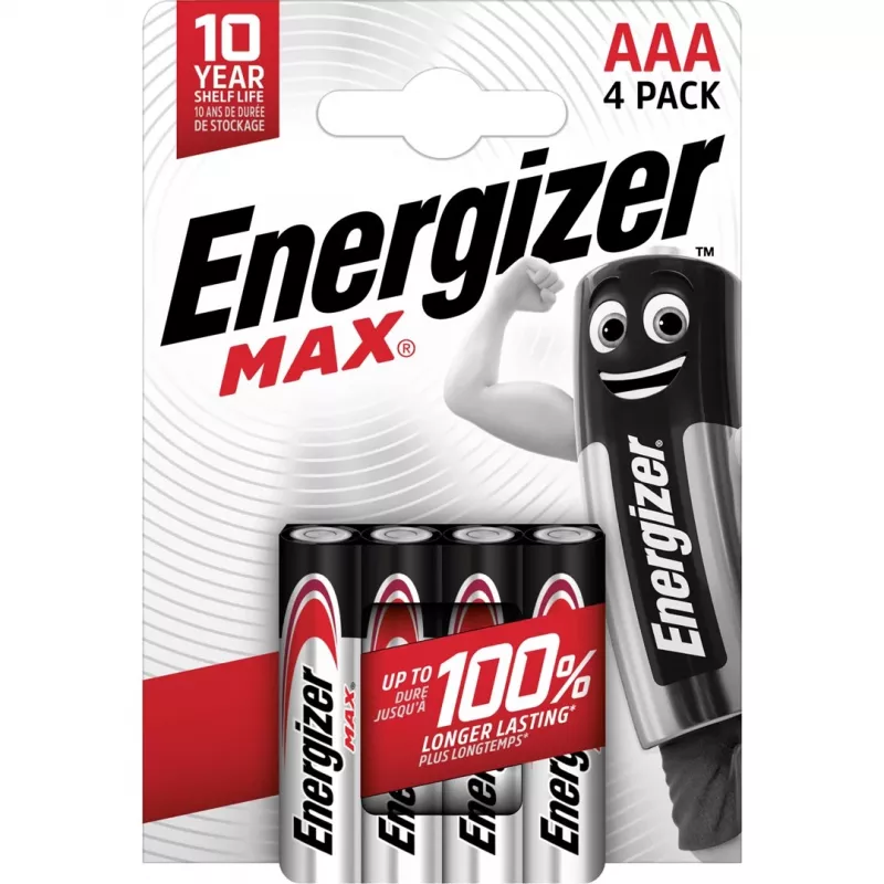 Energizer Max aluselised patareid AAA LR03, 4 tk, keskkonnasõbralikus pakendis