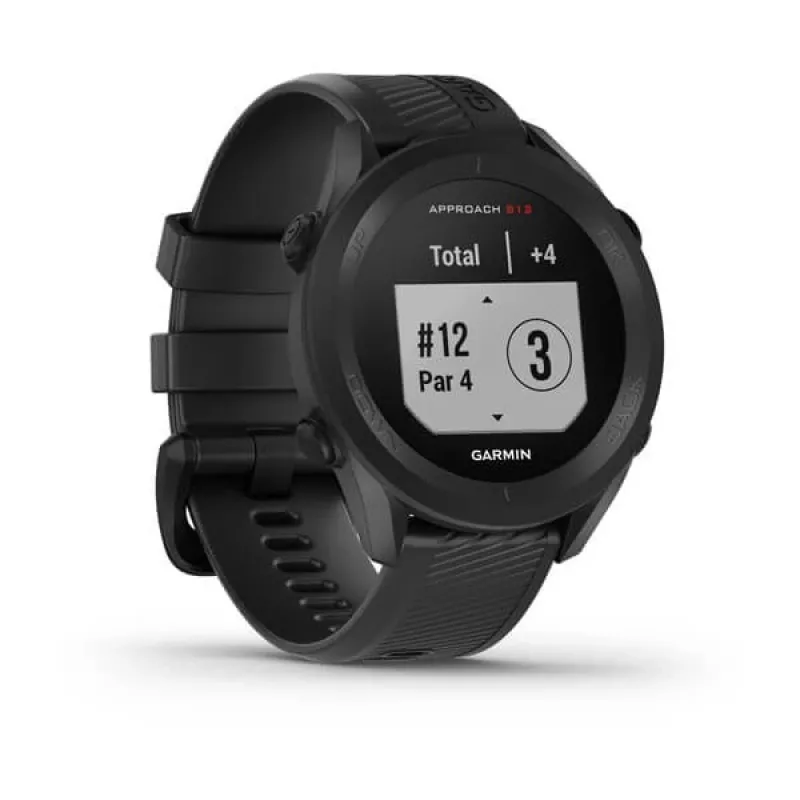 GPS-golfikell GARMIN Approach S12 Must, 43 mm korpus, silikoonrihm, 30 h GPS-aku