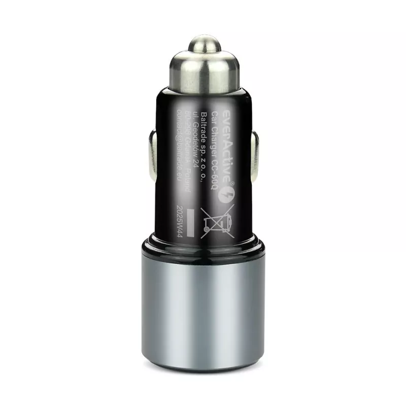 Autolaadija everActive CC-60Q, QC3.0, kuni 83W, USB auto toiteadapter