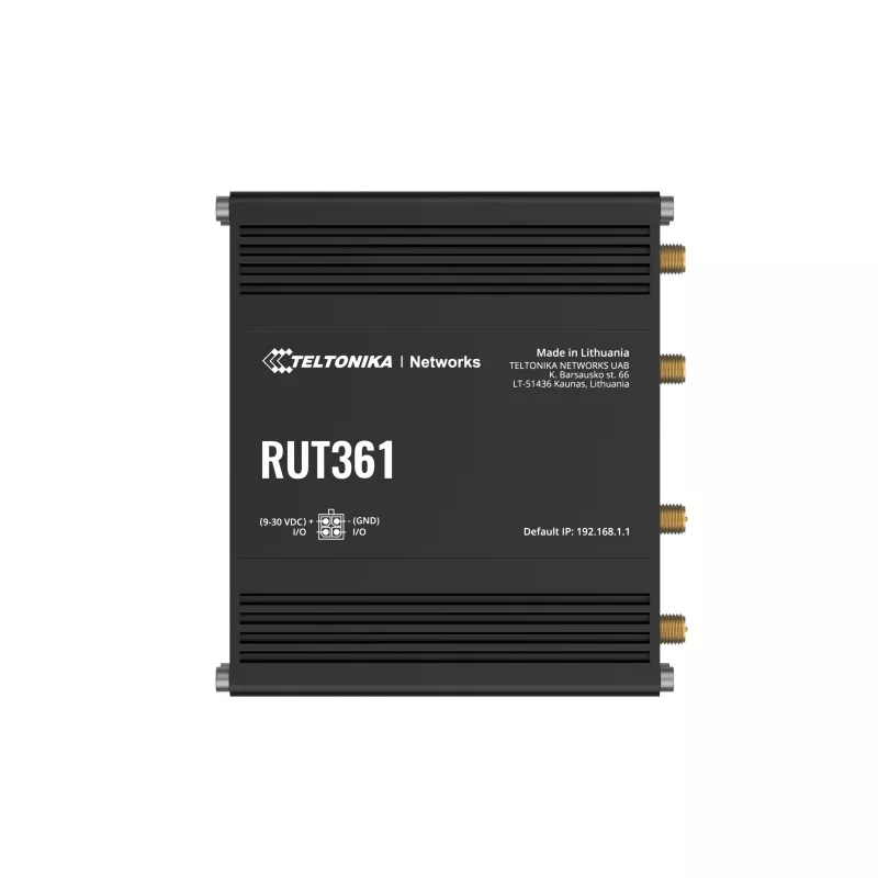Teltonika tööstuslik 4G LTE ruuter RUT361 Cat 6 LTE, WiFi 4, 2x RJ45 100Mb/s, IP30