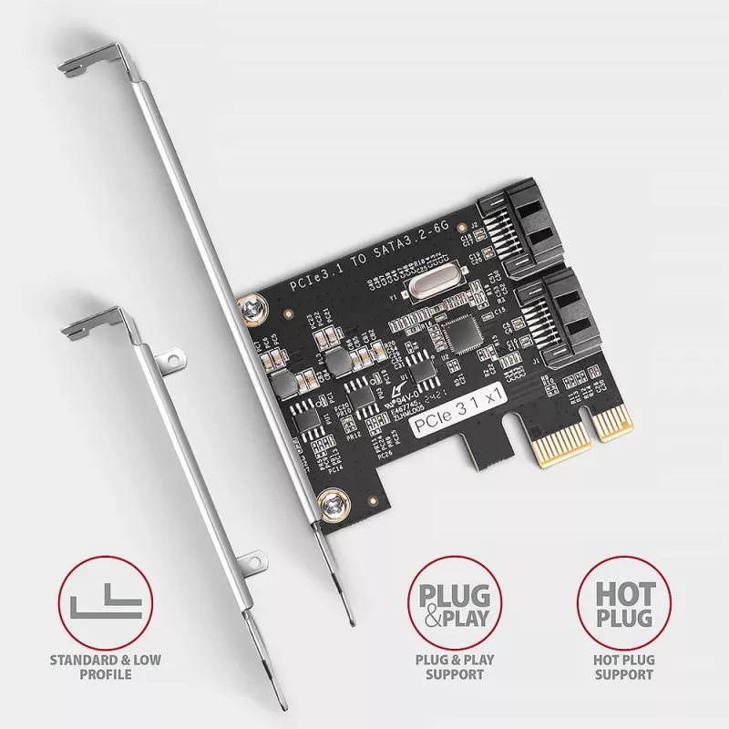 Axagon PCES-SJ2 liidesekaardid/adapter Sisemine SATA
