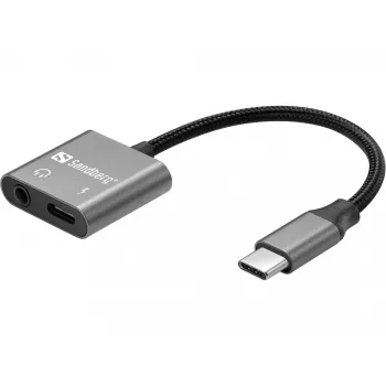 USB-C audio adapter SANDBERG PD65W 136-67 USB-C PD läbivooluga