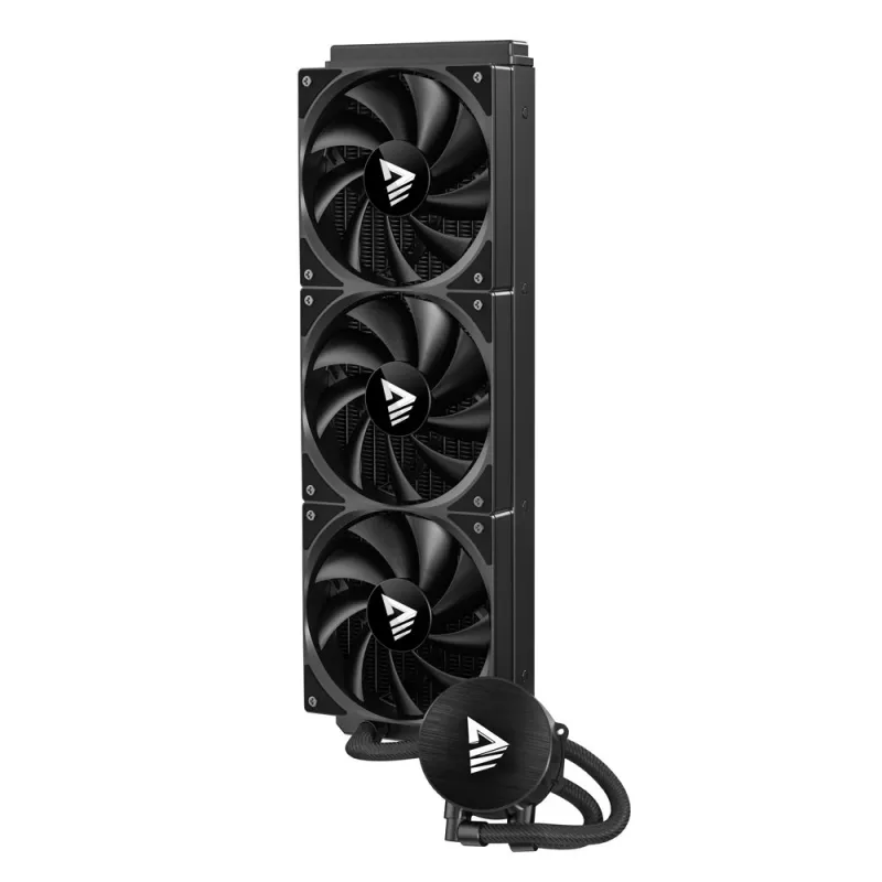 Vedelikjahutuse komplekt SAVIO NOX 360 mm (3×120 mm ventilaatorit, vasest alus, alumiiniumradiaator) Must, 600–1800 p/min