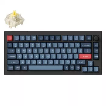 Keychron V1 Max klaviatuur universaalne USB RF juhtmevaba Bluetooth must hall 75% mehaaniline