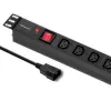Qoltec 53998 Toitejaotur RACK 19 jaoks | 1U | 10A | PDU | 8xIEC C13 | 2m