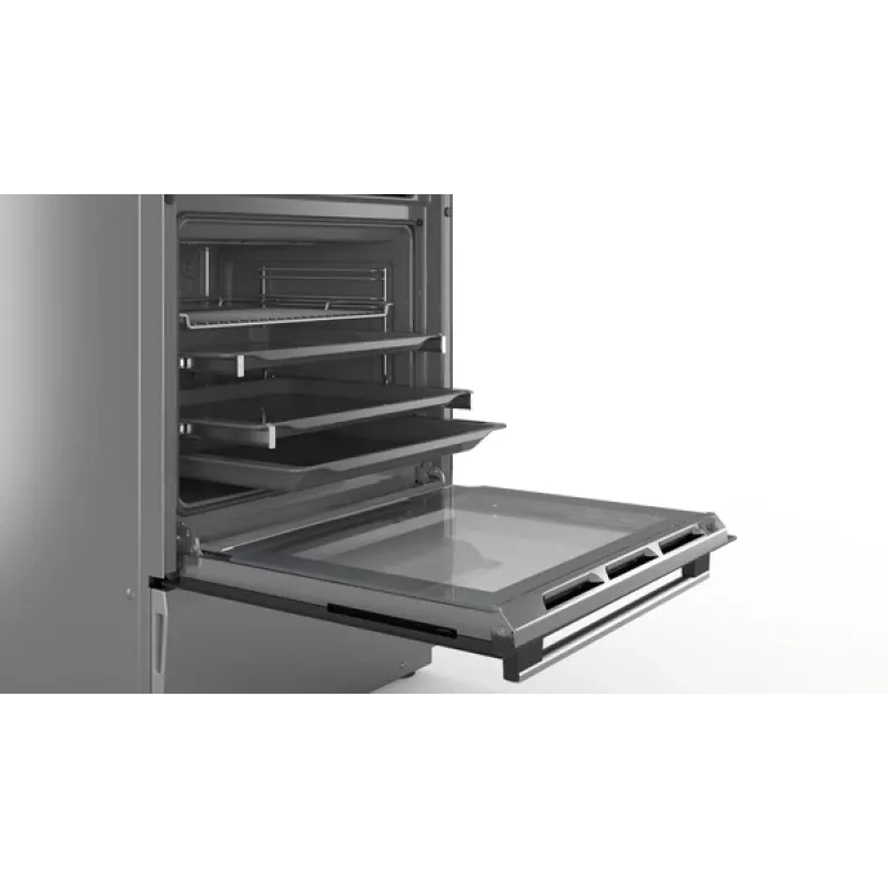 Bosch pliit HLS79Y351U Series 6, pliidiplaadi tüüp: induktsioon, ahju tüüp: elektriline, roostevaba teras, laius 60 cm, grillimine, LCD, 63 L, sügavus 60 cm