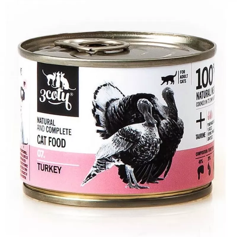 3COTY 07. Kalkun - märg kassitoit - 180g
