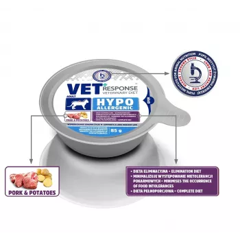 VET RESPONSE Hypoallergenic Pork - märg kassitoit - 85g