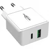 ANSMANN HC218PD - Toiteplokk - 18 W - 3000 mA - PD, QC 3.0 - 2 väljundporti (USB, USB-C) - Valge (1001-0111)