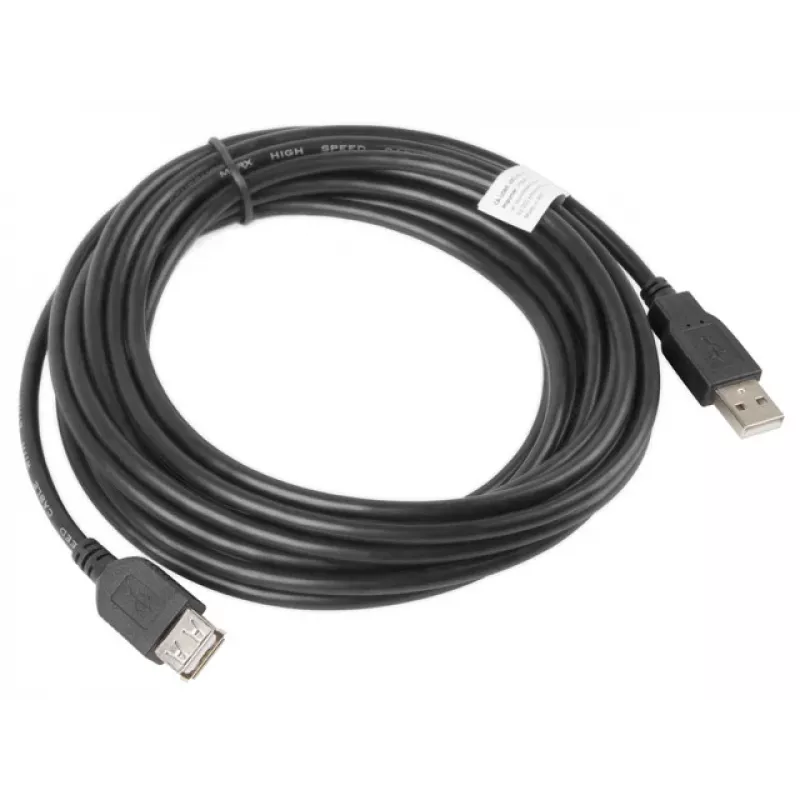 Lanberg CA-USBE-10CC-0050-BK USB-kaabel 5 m USB 2.0 USB A must (CA-USBE-10CC-0050-BK)