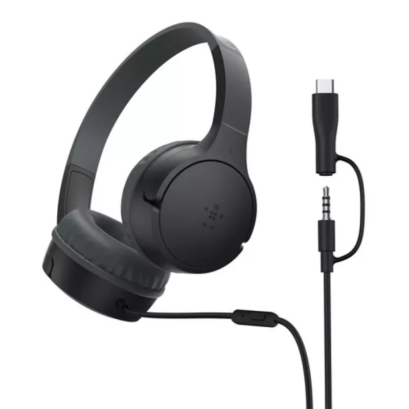 Belkin SoundForm juhtmega kõrvaklapid lastele, must.AUD010hqBK