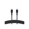Kaabel BoostCharge USB-C/USB-C punutud silikoon 2 m, must