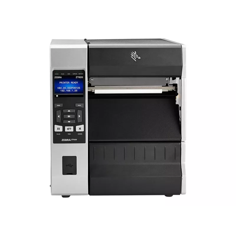 Sildiprinter Zebra ZT620 termosiire 203×203 DPI 168 mm prindilaiusega LCD 26 kg Juhtmega ja juhtmeta Ethernet Bluetooth Hall/Must
