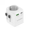 Reisiadapter GEMBIRD TPA-EU1A1C20-01-W 20W, USB-A 18W + USB-C 20W, Schuko pistikupesa, sisend 100–250V