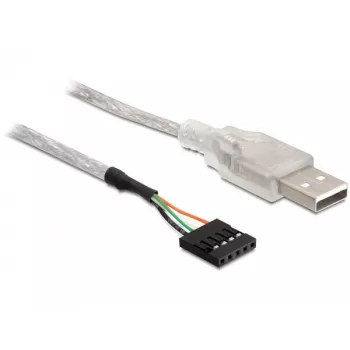 USB 2.0-A-pistik – pin-pistikuga kaabel DeLOCK 83078 hõbedane