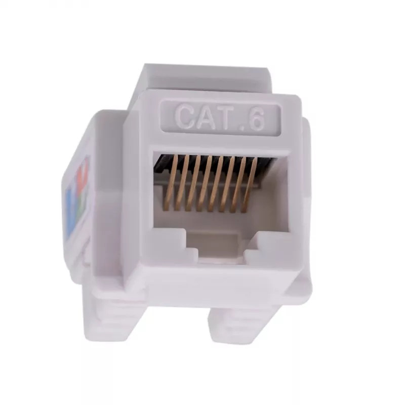 Keystone-moodul LANBERG KSU6-1090, Cat6 U/UTP lame, RJ-45 isane to LSA emane, AWG 22/26, 14.5×16.1 mm, valge