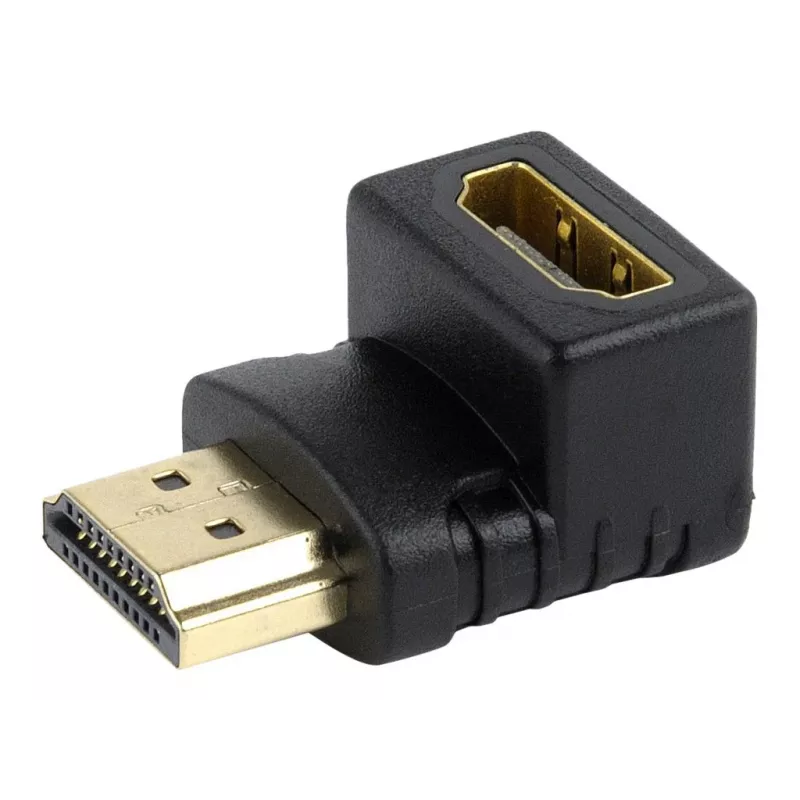 HDMI soovahetaja GEMBIRD A-HDMI90-FML, HDMI HDMI-ks, 90° nurgaadapter, must
