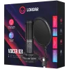 LORGAR Voicer 931, mängumikrofon, must, USB kondensaatormikrofon koos noolekäsivarre aluse, pop-filtri ja statiivialusega. Komplektis: 1* mikrofon, 1* noolekäsivarre alus C-klambriga, 1* šokimount