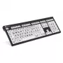 Klaviatuur Logickeyboard XL Print Universal USB QWERTZ German Must Valge
