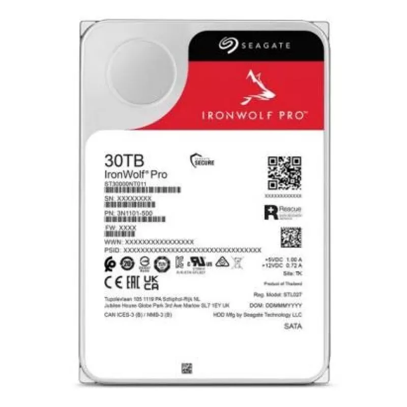 Seagate IronWolf Pro ST30000NT011 sisemine kõvaketas 30 TB 7200 p/min 512 MB 3,5-tolline Serial ATA III