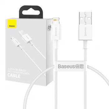 Baseus Superior Series kaabel USB-Lightning, 2,4A, 0,25m (valge)