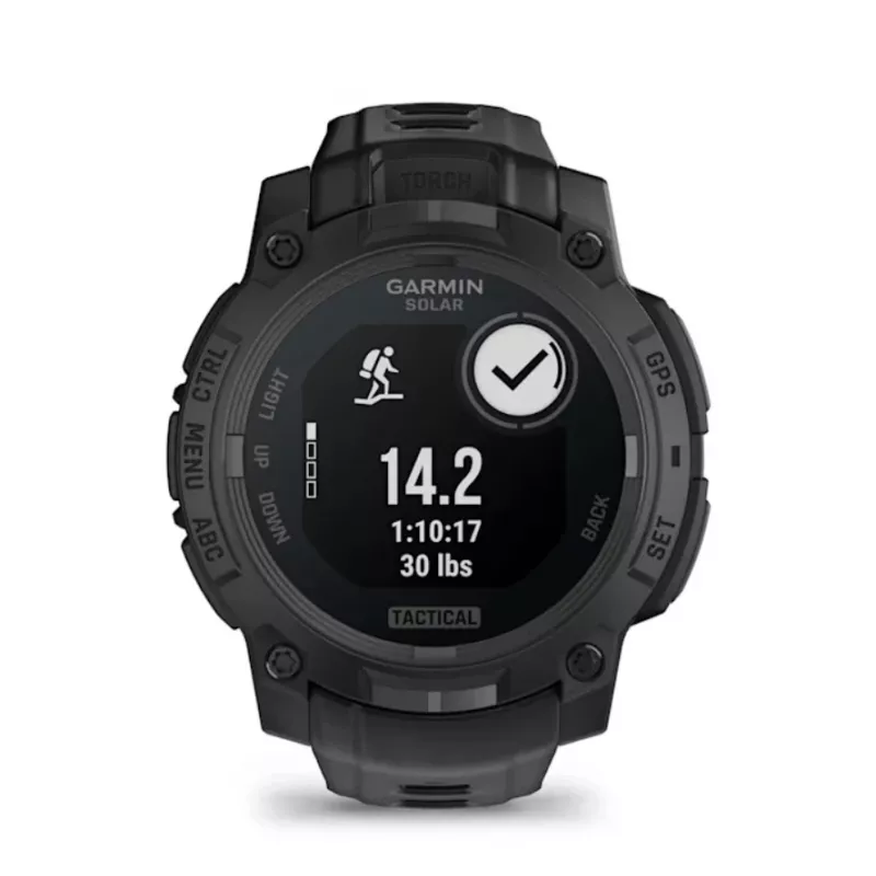 Nutikell GARMIN Instinct 3 45mm Solar Tactical Edition Must — 45mm, päikeseenergial laadimine, GPS, pulsikell
