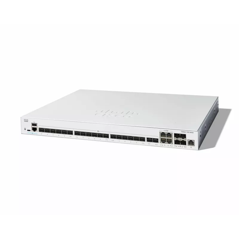 Võrgulüliti Cisco Catalyst C1300-24XS hallatav L2/L3, 480 Gbit/s kommuteerimisvõimsus, RJ-45/USB-C konsool, 16 000 MAC tabelit, hall, 4,15 kg