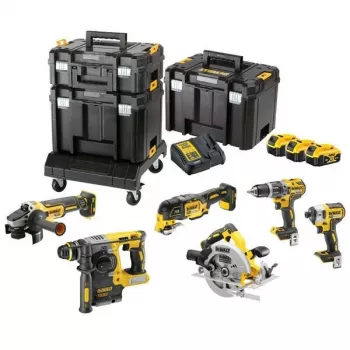 DeWalt DCK685P3T 18V akutööriistakomplekt — 3×5,0 Ah aku, DCH273 puurvasar, nurklihvija, kohver
