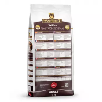 Kuiv koeratoit Wolfsblut VetLine Gastrointestinal Duck 12 kg — veterinaardieet seedimise toetamiseks, valk 20%, rasv 10%