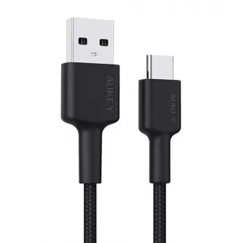 USB-C–USB-A kaabel Aukey CB-CA2, nailonpõimikuga, Quick Charge 3A, 1 m