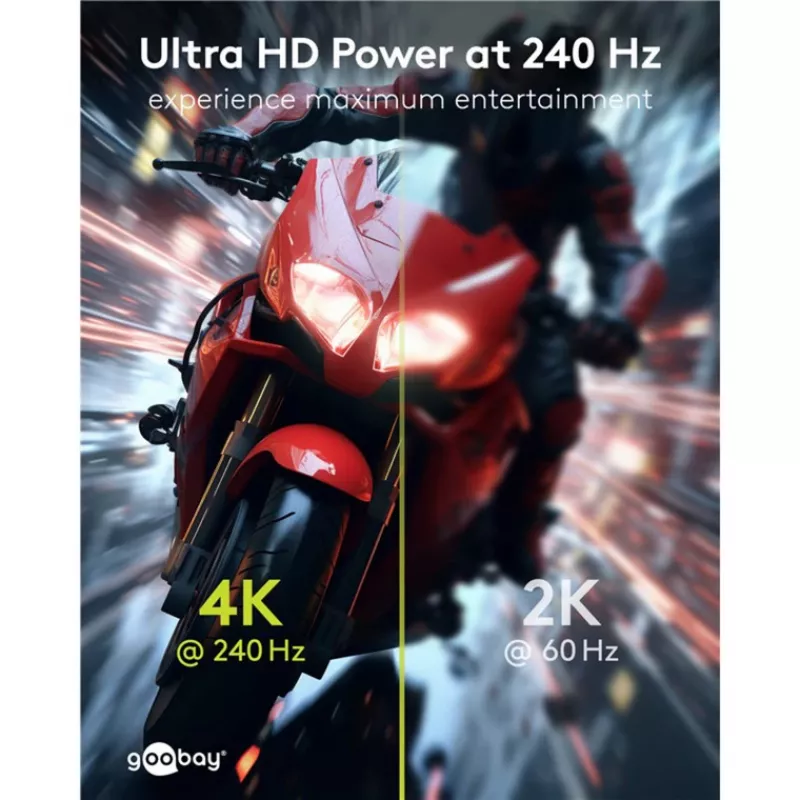 DisplayPort-kaabel WENTRONIC 77057 — DisplayPort 1.4, 54 Gbit/s, kuni 8K 144 Hz