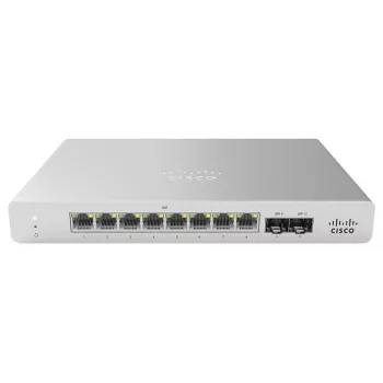 Cisco - Meraki Cloud Managed MS120-8 - Lüli - hallatav - 8 x 10/100/1000 (PoE+) + 2 x Gigabit SFP seinale paigaldatav Lauaarvuti PoE+ (124 W)