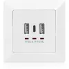 DIGITUS DA-70618 - USB-väljund - USB, USB Type C - 2 USB-porti, 1 USB-C pistikupesa - 3,1 A - RAL 9003, signaalvalge