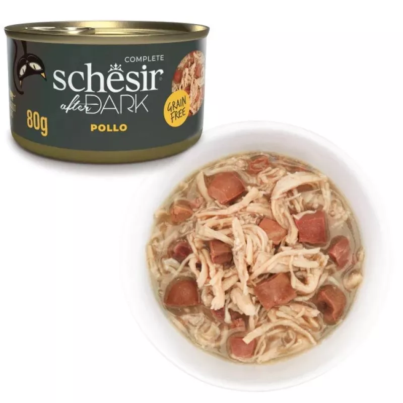 Märg kassitoit Agras Pet Foods Schesir 80 g — Kana, teraviljavaba, täiskasvanule, kõigile tõugudele