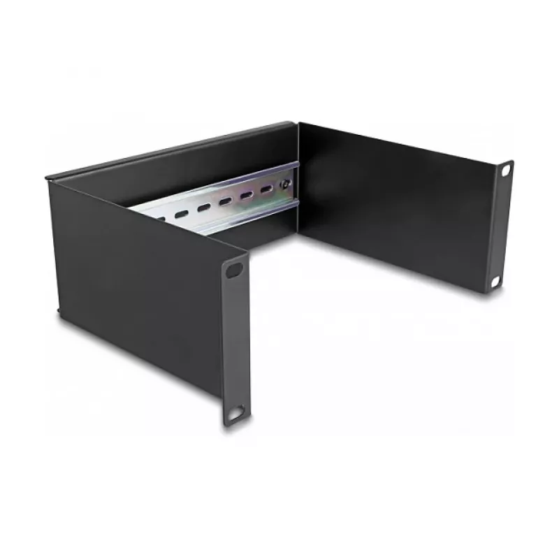 Rack-riistas DeLOCK 10-tolline DIN-liistu paneel 2U must metallist 180mm