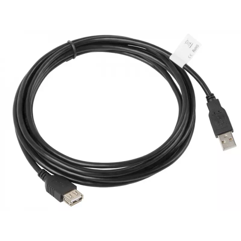 USB-kaabel Lanberg CA-USBE-10CC-0030-BK 3m USB 2.0 Must