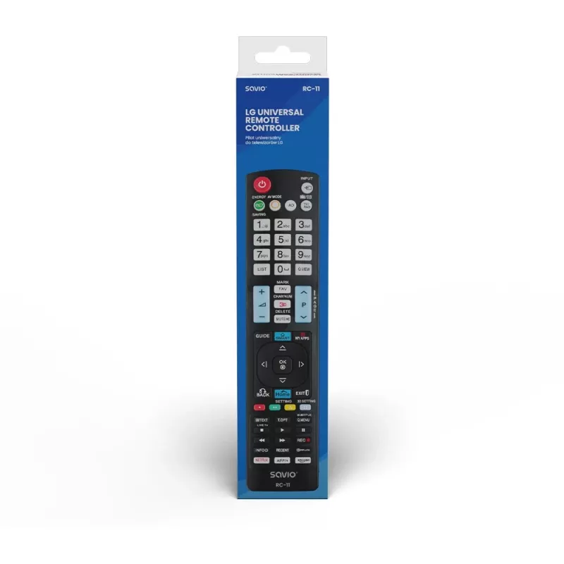 SAVIO RC-11 infrapuna kaugjuhtimispult LG telerile, must, ulatus 10 m, toetab 1 seadet