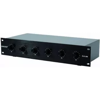 Omnitronic audiotsooni nivoo kontroller ELA 6M-Zonen LS-Regler 5W must — 6-tsooniline, 5 W väljund