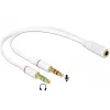 Audio Kaabel DeLOCK 65585 0,2 m 2x3,5 mm Isane kuni 3,5 mm Emane Valge