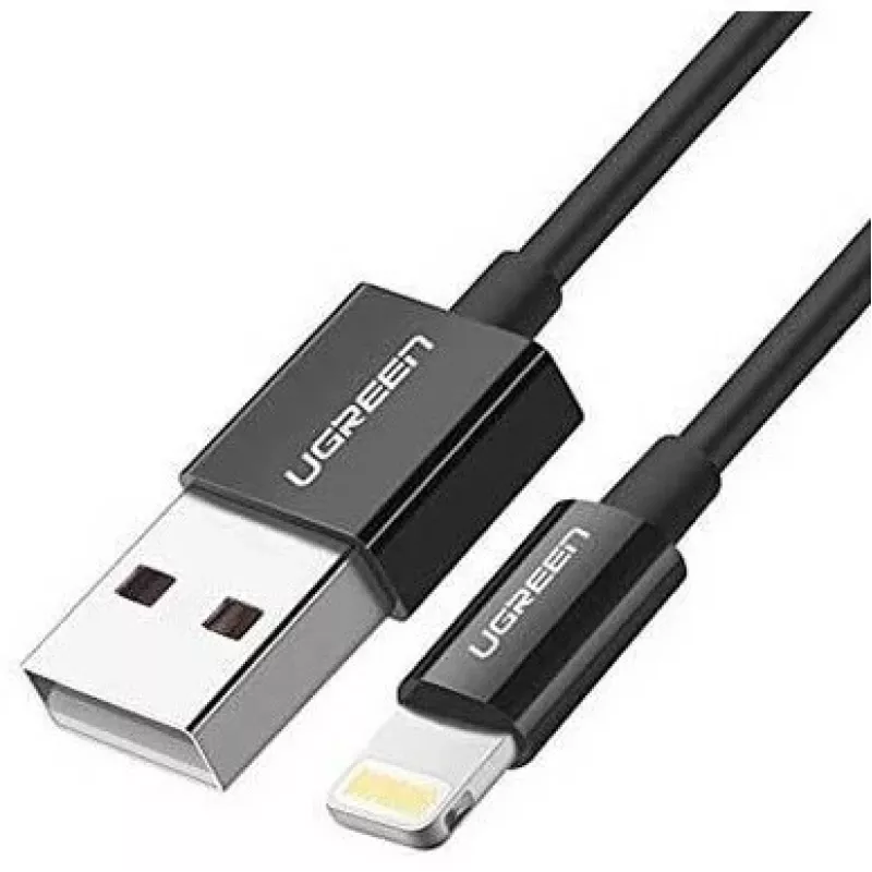 Ugreen 80822 US155 mobiiltelefoni kaabel Must 1 m USB A Lightning