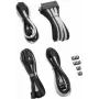 Kaablikomplekt CableMod PRO ModMesh CM-PCAB-16P3KIT-NKKW-3PK-R — 3 tk must-valge ümbrisega PCIe/ATX pikenduskaablit