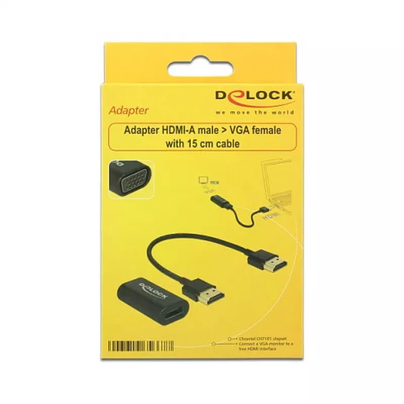 Kaabel HDMI/VGA DeLOCK 65667 0.15m