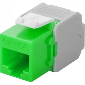 Wentronic Goobay CAT 6a KeyStone RJ45 pesa, varjestamata, 500MHz, roheline-valge (90687)