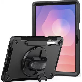 Kickstand Case jt berlin Samsung Galaxy Tab S11 jaoks töökindla käepidemega — Must