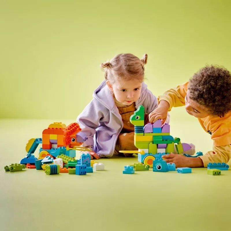 Ehituskomplekt LEGO DUPLO 10451 Dinosaurused ratastel 3-in-1 komplekt, 108 tk, vanus 3+, kõrgus 220 mm